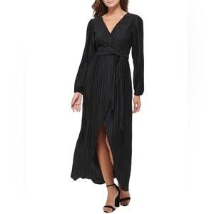 Guess Pleated Surplice Neckline Evening Dress